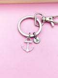 Silver Anchor Charm Keychain Customize Personalize Gift Ideas AN866