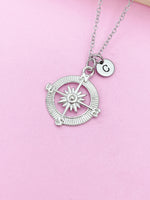 Silver Compass Charm Necklace, Graduation Gift, Personalized Gift, Best Friend Gift, Coworker Gift, N1123