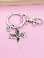 Silver Dragonfly Charm Keychain Personalized Customize Gifts, AN56