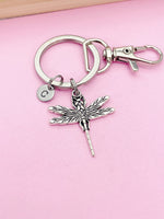 Silver Dragonfly Charm Keychain Personalized Customize Gifts, AN56