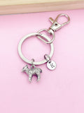 Silver Lamb Charm Keychain Personalize Customize Made to Order, N1587B