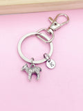 Silver Lamb Charm Keychain Personalize Customize Made to Order, N1587B