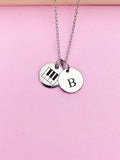 Silver Piano Keyboard Charm Necklace Music Instrument School Marching Band Gift Idea Personalized Customized Made to OrderD433