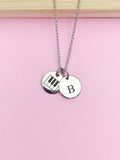 Silver Piano Keyboard Charm Necklace Music Instrument School Marching Band Gift Idea Personalized Customized Made to OrderD433