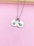 Silver French Horn Charm Necklace Music Instrument School Marching Band Gifts Idea Personalized Customized Made to Order D435