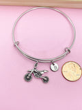 Silver Dirt Bike Charm Bracelet Motorcycle Sport Gifts Necklace Keychain Option, N1565A