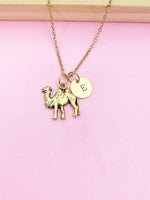 Gold Camel Charm Necklace, Zookeeper Gifts, AN404