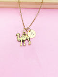 Gold Camel Charm Necklace, Zookeeper Gifts, AN404