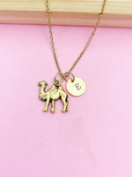 Gold Camel Charm Necklace, Zookeeper Gifts, AN404