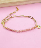 Rhodochrosite Bracelet, Natural Gemstone Jewelry N4011