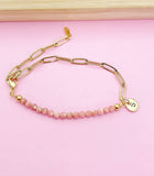 Rhodochrosite Bracelet, Natural Gemstone Jewelry N4011