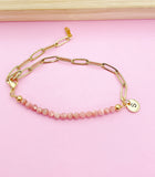 Rhodochrosite Bracelet, Natural Gemstone Jewelry N4011