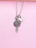 Silver Flower Bouquet Charm Necklace Florist Flower Shop Gifts Idea Personalized Customized Made to Order, AN2209