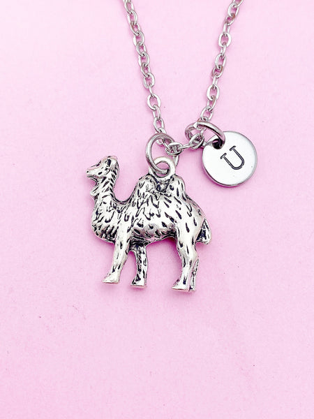 Silver Camel Charm Necklace Desert Animal Pet Zookeeper Gifts Idea Personalized Customized Made to Order, N2100