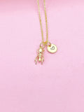 Gold TINY Ant Charm Necklace Personalized Customized Monogram Made to Order Jewelry, N3594B