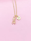 Gold TINY Ant Charm Necklace Personalized Customized Monogram Made to Order Jewelry, N3594B