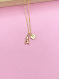Gold TINY Ant Charm Necklace Personalized Customized Monogram Made to Order Jewelry, N3594B