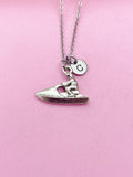 Jet Ski Necklace, Jet Ski Charm, Water Sport Jewelry Gift, Personalized Initial Gift, N4388