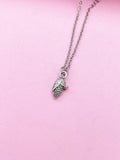 Silver Corn Cob Charm Necklace, Farmer Foodie Gift