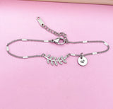 Olive Branch Bracelet, Bridesmaid Bracelet Gift, Beautiful Silver Leaf Cubic Zirconia Jewelry Gift, N4850
