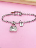 Silver Purse Handbag Charm Bracelet Purse Queen Gift Ideas Personalize Customize, N804