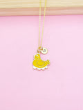 Gold Chicken Hen with Eggs Charm Necklace Farmer Gifts Ideas Personalized Customized Made to Order, N5488