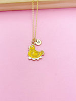 Gold Chicken Hen with Eggs Charm Necklace Farmer Gifts Ideas Personalized Customized Made to Order, N5488