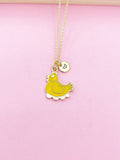 Gold Chicken Hen with Eggs Charm Necklace Farmer Gifts Ideas Personalized Customized Made to Order, N5488