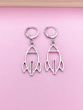 Silver Rocket Earrings, Stainless Steel Finding, E2743