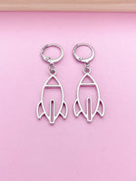 Silver or Gold Rocket Earrings Birthday's Gifts, Stainless Steel Earings, AN2743