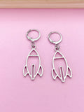 Silver or Gold Rocket Earrings Birthday's Gifts, Stainless Steel Earings, AN2743
