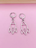 Silver or Gold Rocket Earrings Birthday's Gifts, Stainless Steel Earings, AN2743