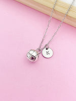 Silver Volleyball Charm Necklace, School Sports Volleyball Team Coach Gifts Ideas Personalized Customize Gifts, N115