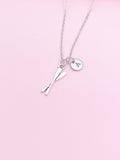 Silver Oar Charm Necklace Rowing Crew Gifts Idea Personalized Customized Made to Order, N2673