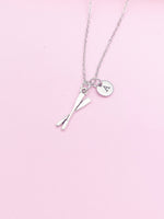 Silver Oar Charm Necklace Rowing Crew Gifts Idea Personalized Customized Made to Order, N2673