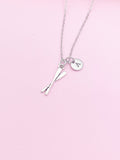 Silver Oar Charm Necklace Rowing Crew Gifts Idea Personalized Customized Made to Order, N2673
