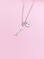 Silver Oar Charm Necklace Rowing Crew Gifts Idea Personalized Customized Made to Order, N2673
