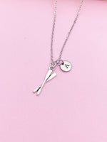 Silver Oar Charm Necklace Rowing Crew Gifts Idea Personalized Customized Made to Order, N2673