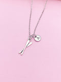Silver Oar Charm Necklace Rowing Crew Gifts Idea Personalized Customized Made to Order, N2673