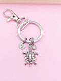 Silver Sea Turtle Charm Keychain, Turtle Love Pet Gifts Idea, Personalized Made to Order Jewelry, AN1248