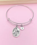 Silver Saint Luke Charm Bracelet Daughter Gifts Ideas Personalized Customized Monogram Made to Order, AN2717