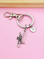 Silver Trumpet Charm, School Marching Band Gifts Ideas, Personalized Customized Monogram Made to Order, N1297
