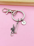Silver Trumpet Charm, School Marching Band Gifts Ideas, Personalized Customized Monogram Made to Order, N1297