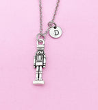 Silver Nutcracker Soldier Christmas Ballet Charm Necklace Gold Option Christmas Gift Ideas Personalized Customized Jewelry, N3651