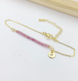 Gold Natural Tourmaline Bracelet Personize Customize Gemstone Jewelry, N4069