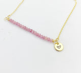 Gold Natural Tourmaline Necklace Personize Customize Gemstone Jewelry, AN4069
