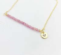 Gold Natural Tourmaline Necklace Personize Customize Gemstone Jewelry, AN4069