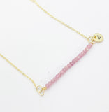 Gold Natural Tourmaline Necklace Personize Customize Gemstone Jewelry, AN4069