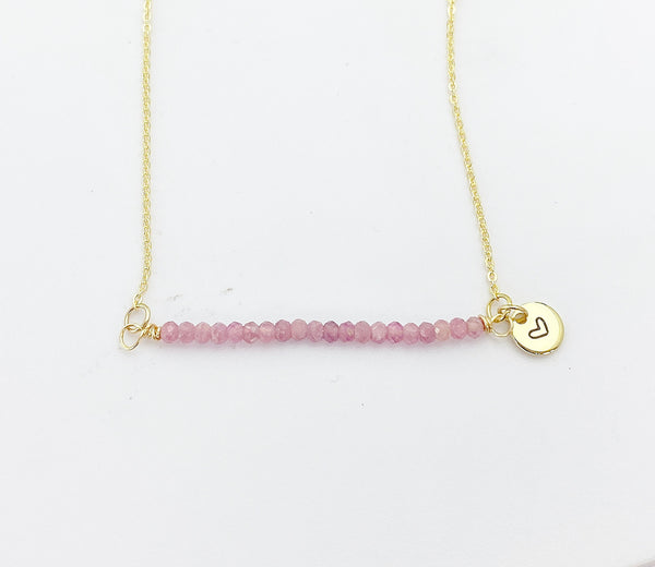 Gold Natural Tourmaline Necklace Personize Customize Gemstone Jewelry, AN4069