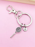 Silver Tennis Racket Keychain Coach Tennis Player School Team Gifts Ideas Personalize Customize, N1986